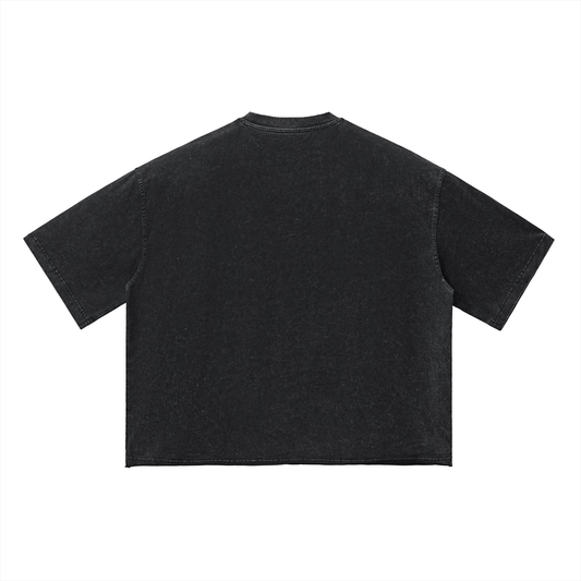 'WHERE MYSTERIES UNFOLD' CROPPED/RAW HEM TEE